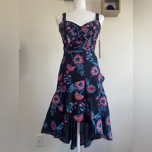 Parker Embroidered Floral High Low Dress sz Small NEW